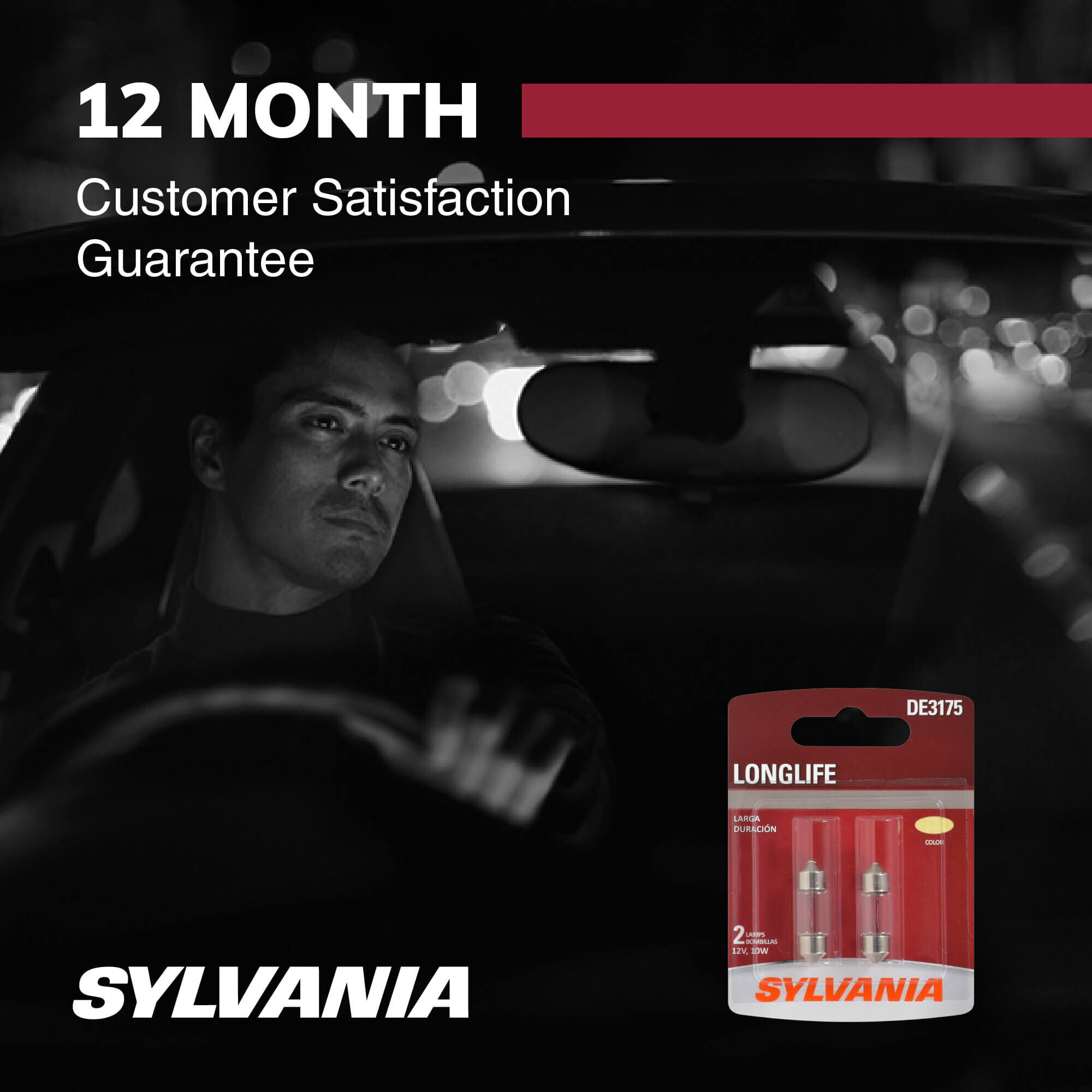 SYLVANIA DE3175 Long Life Mini Bulb, 2 Pack